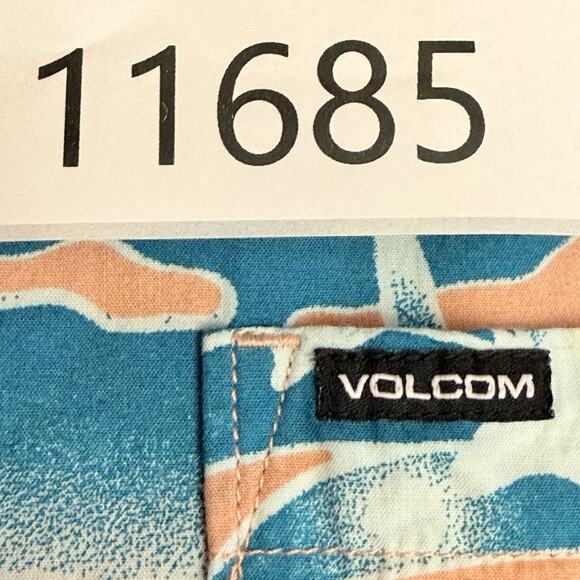 Volcom Mens Button Up Shirt XXL Leaf Pit Floral Short Sleeve Classic Fit - Picture 12 of 12